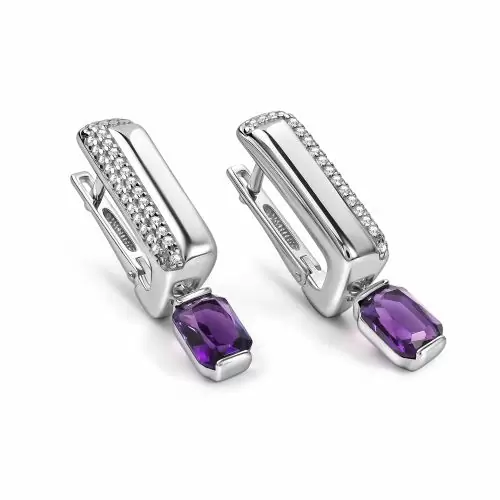Серьги подвесные 02-5459.00АМ-00 серебро