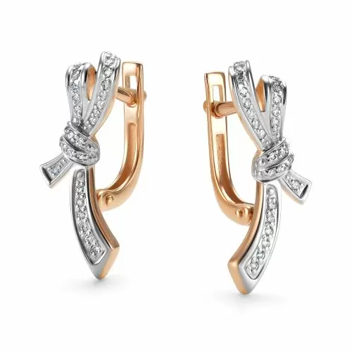 Серьги 26428-100 золото Тиффани узел