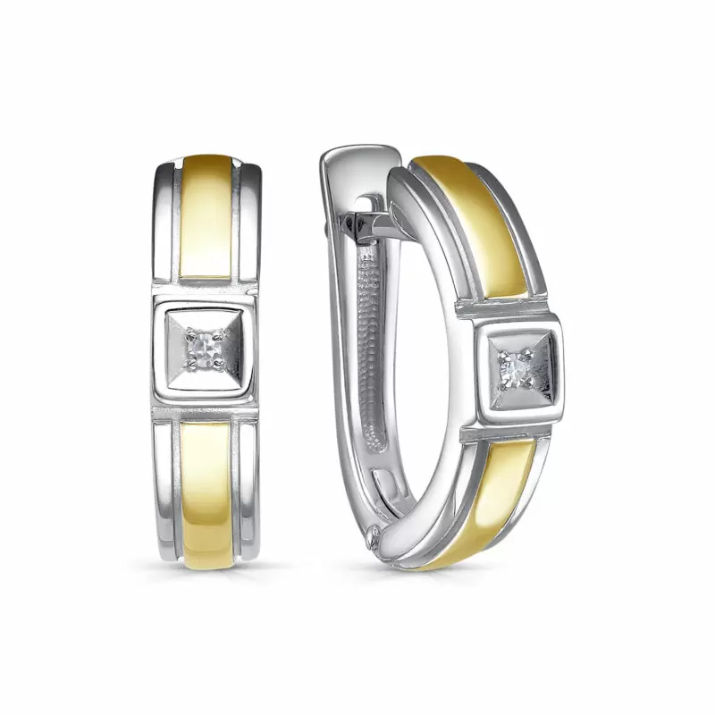Серьги один камень 12-886-1087 серебро_0