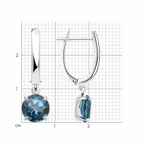 Серьги подвесные 92022390 серебро