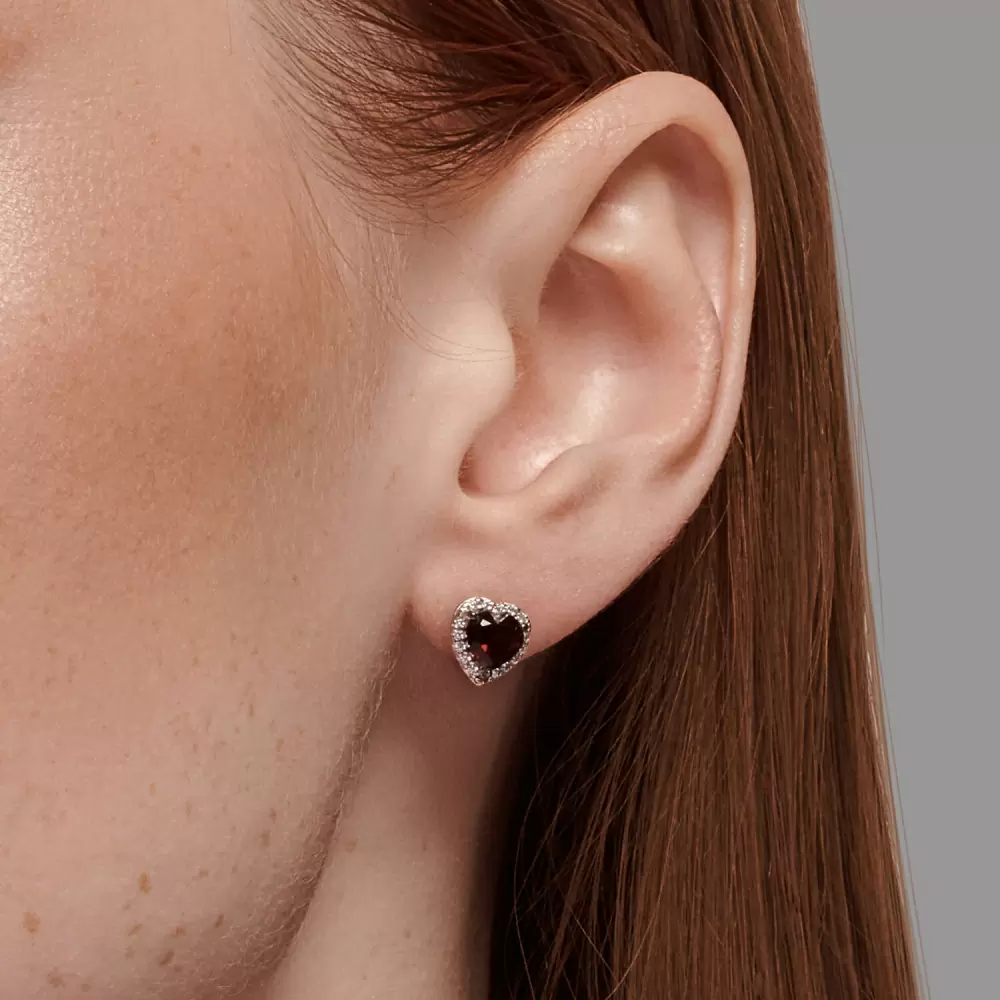 Серьги пусеты 92022925 серебро Сердце_1
