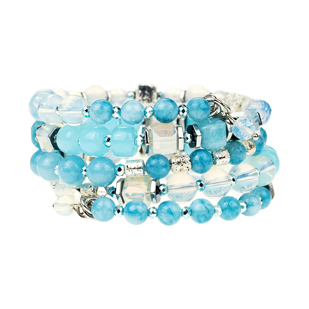 Браслет из бусин т500 гол ювелирный сплав light blue_1