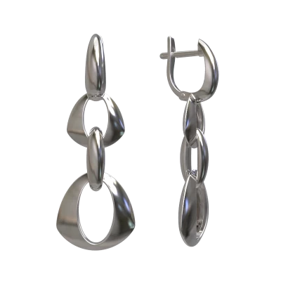 Серьги подвесные 1028802-00000 серебро Звенья