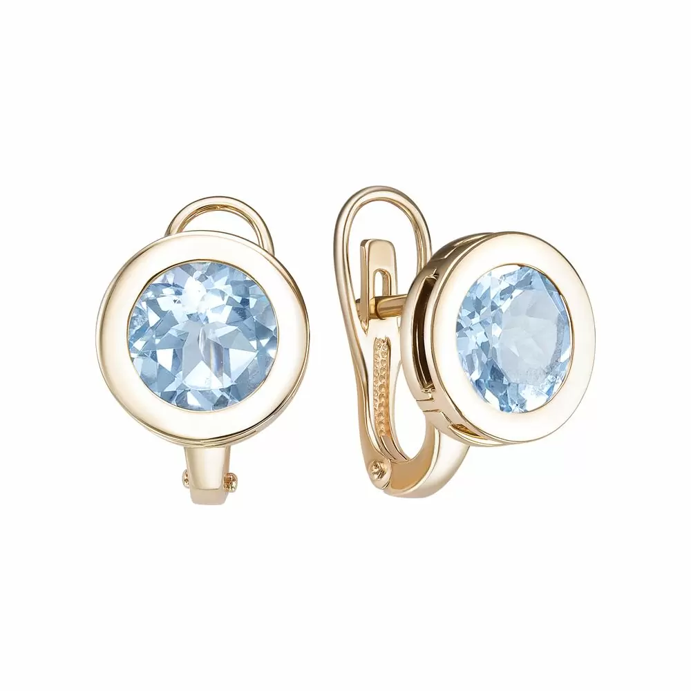 Серьги один камень С130-6517Тс золото Круг