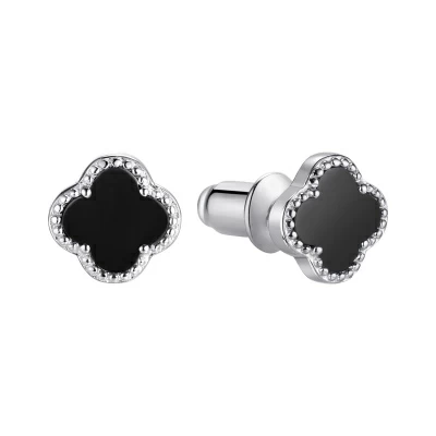 Серьги пусеты TC-E02154-B-W-X-X-X серебро Ван Клиф