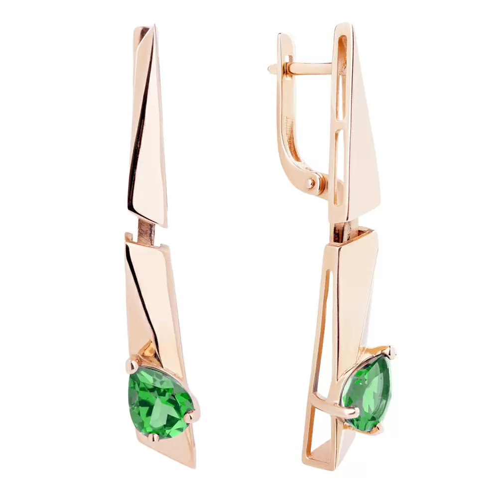 Серьги подвесные 9056-2 тур золото