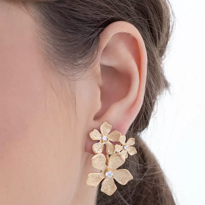 Серьги SOR2279.YL серебро Цветы