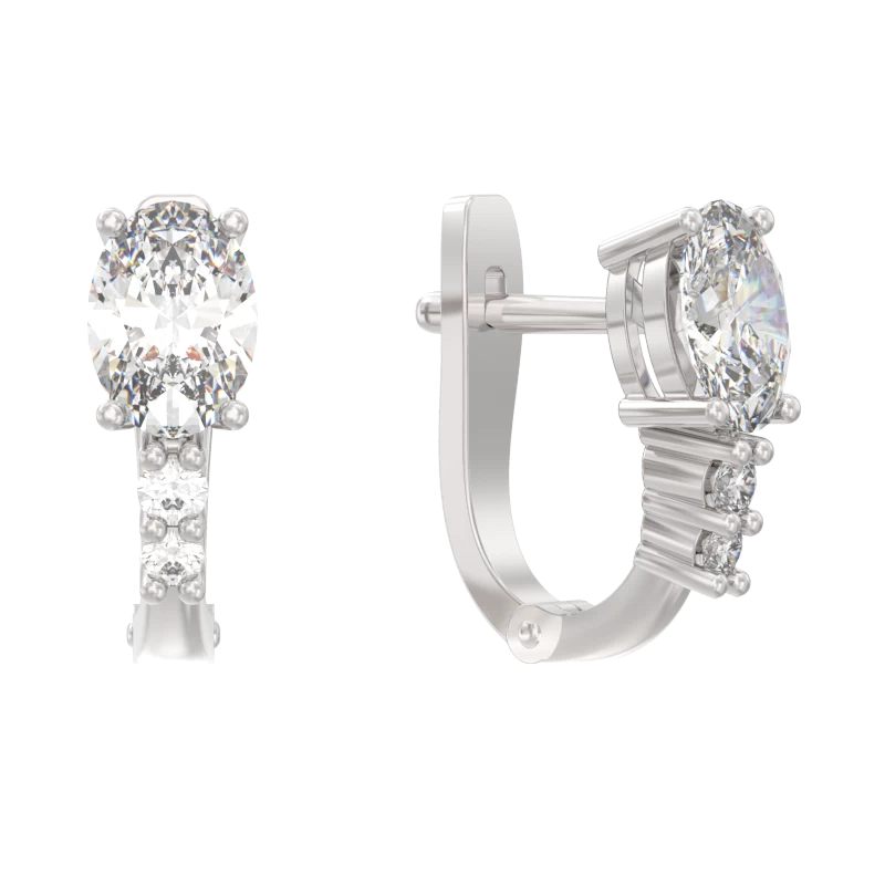 Серьги один камень 1046542-01110 серебро