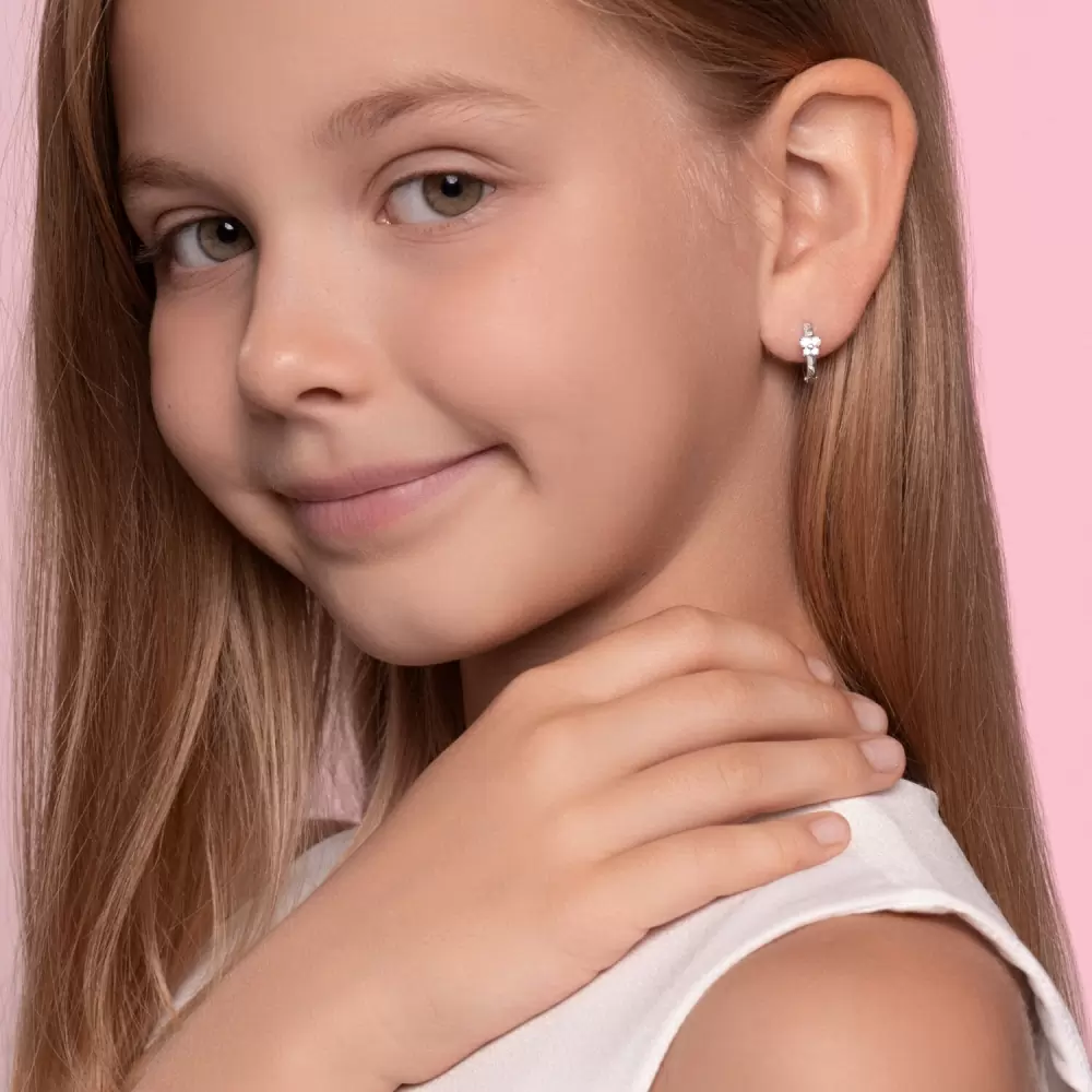 Серьги конго 94025781 серебро Цветок_1