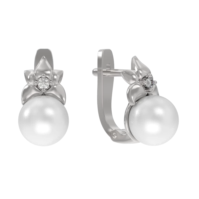 Серьги 1039162-01150-2S серебро Цветок