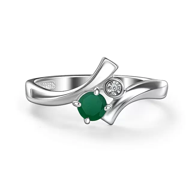 Кольцо один камень 01-4698.БРАГ-00 серебро_1
