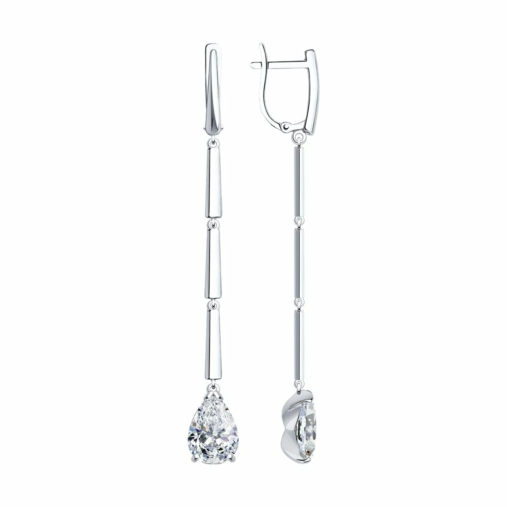 Серьги подвесные 94022281 серебро Капля_0
