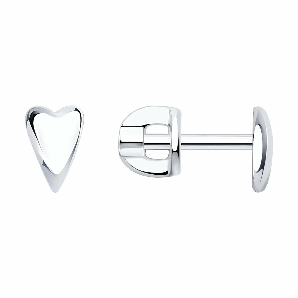 Серьги пусеты 94026095 серебро Сердце_0