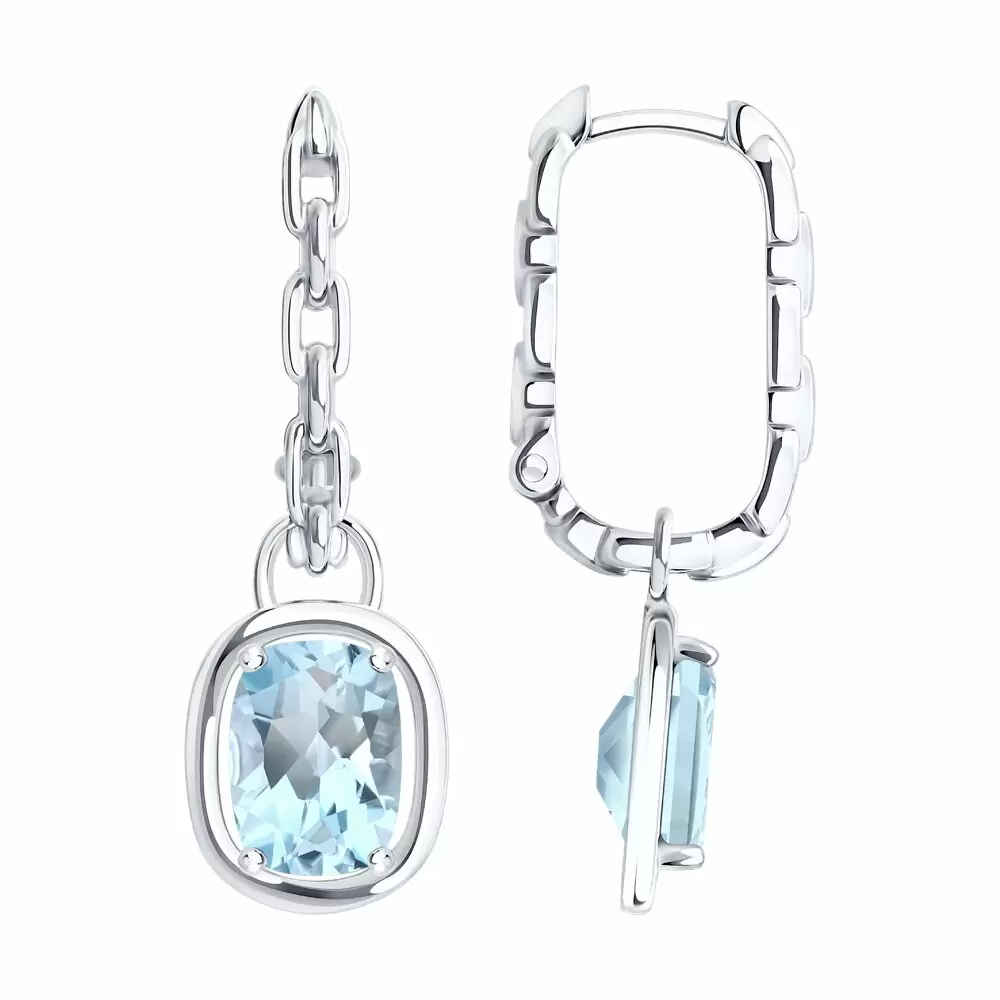 Серьги подвесные 92025385 серебро Цепь_0