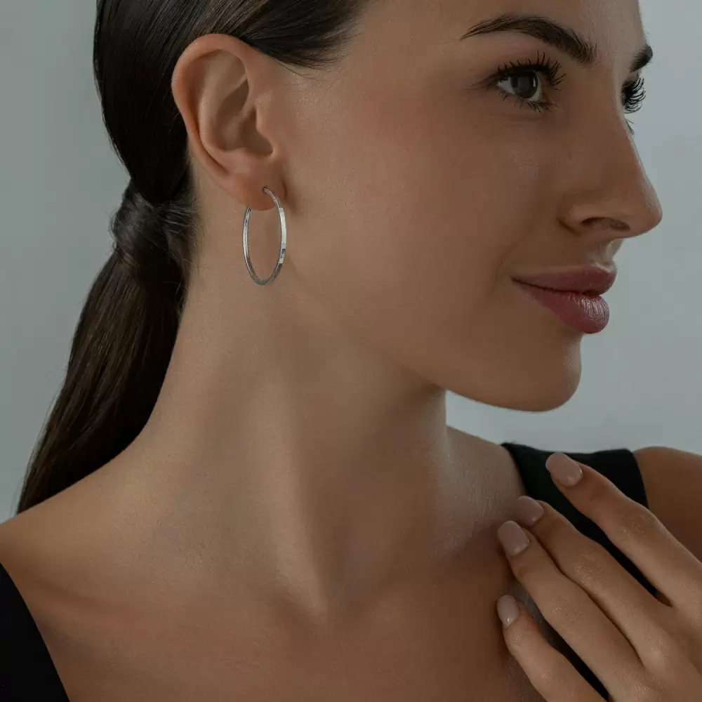 Серьги конго 94140075 серебро