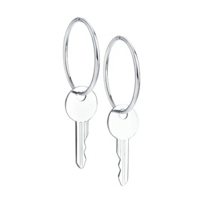 Серьги конго 94024419 серебро Ключ