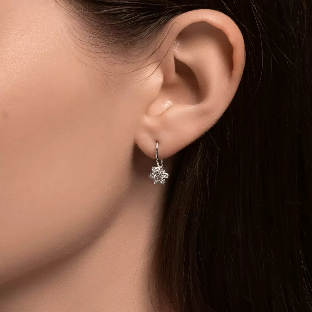 Серьги 94026645 серебро Цветок