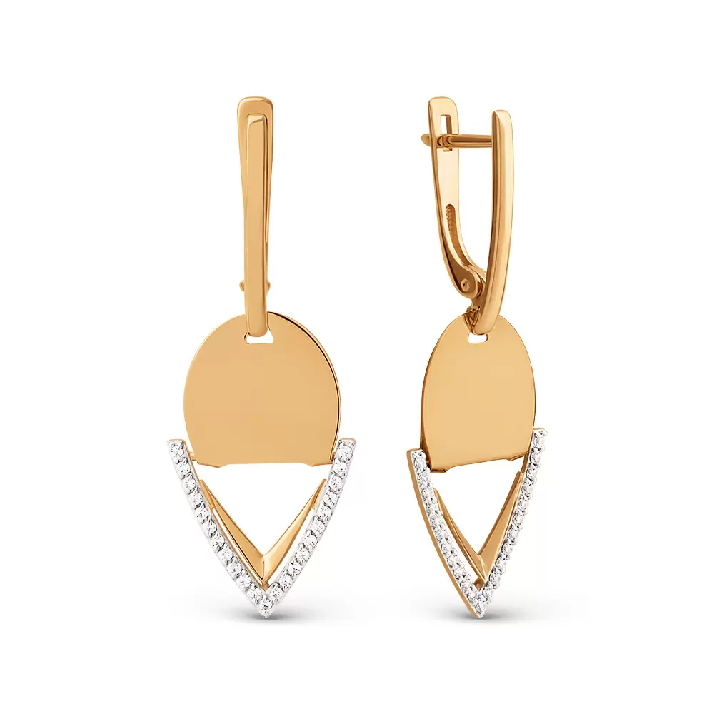 Серьги подвесные 503952-1102 золото