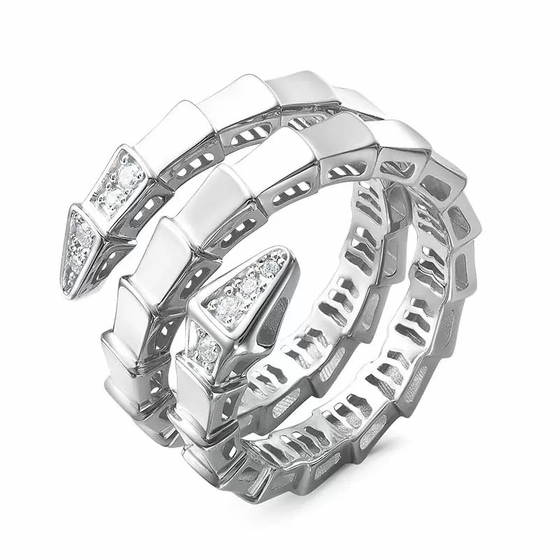 Кольцо с110324 серебро Булгари Змея