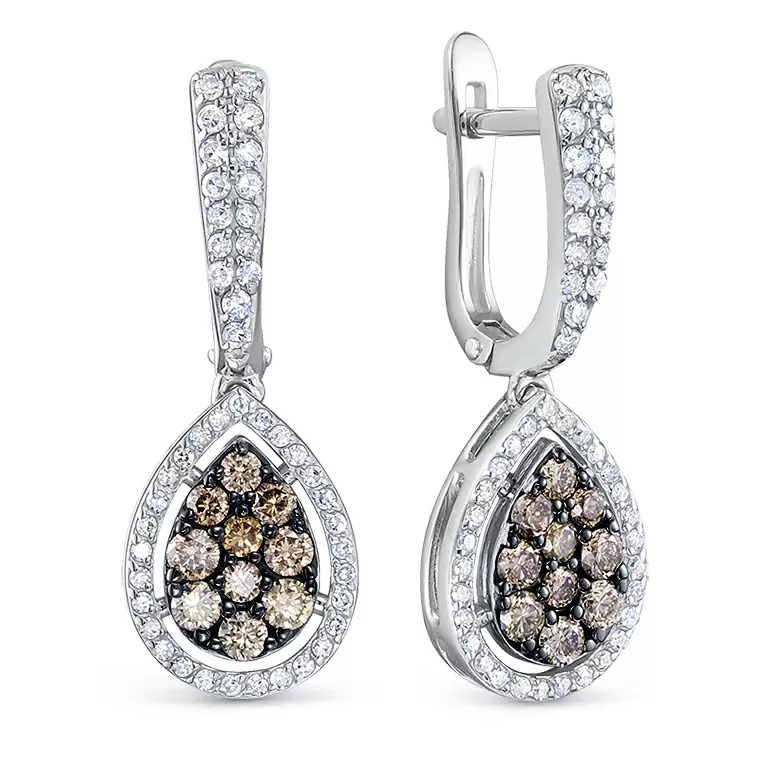Серьги подвесные 22300-256-176-00 золото
