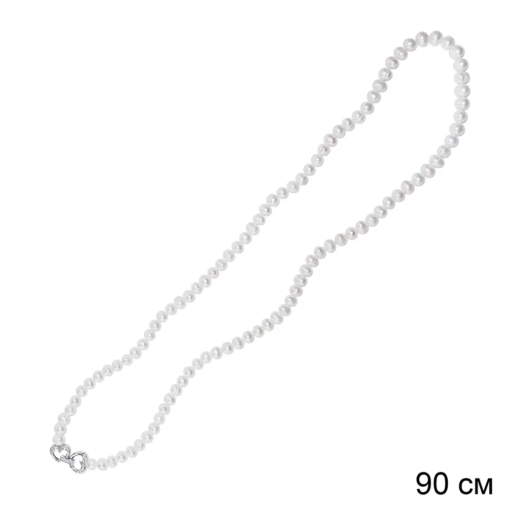 Бусы нить K-1220W-2-90 ювелирный сплав Сердце_1