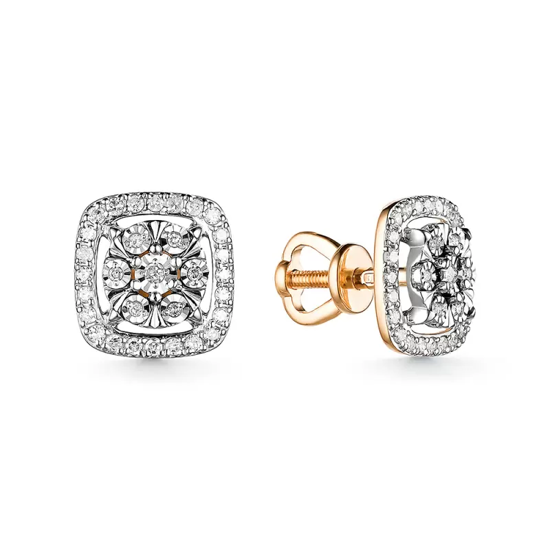 Серьги пусеты С.598-0120 золото