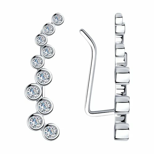 Серьги каффы 94024256 серебро_0