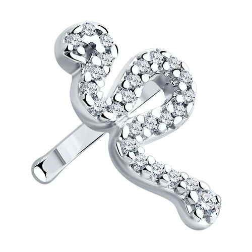 Серьги кафф 94170235 серебро змея_0