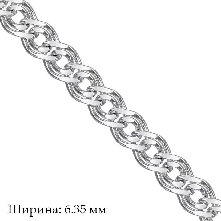 Браслет классический НБ22-200Ю-3 d1.00* серебро Полновесный_1