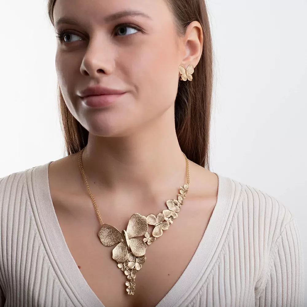 Серьги SOR2267.YL серебро Бабочка_2