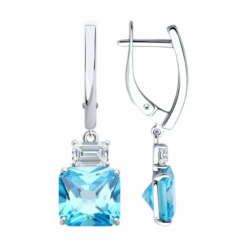 Серьги подвесные 94026768 серебро