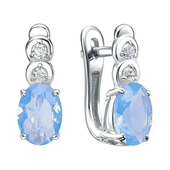 Серьги один камень С-1232-6426-1 серебро