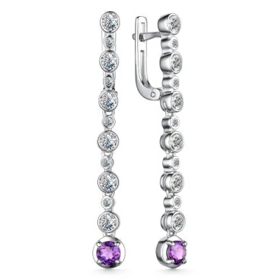 Серьги подвесные 02-3498.00АМ-00 серебро