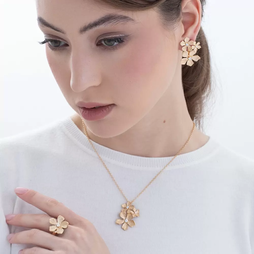 Серьги SOR2279.YL серебро Цветы