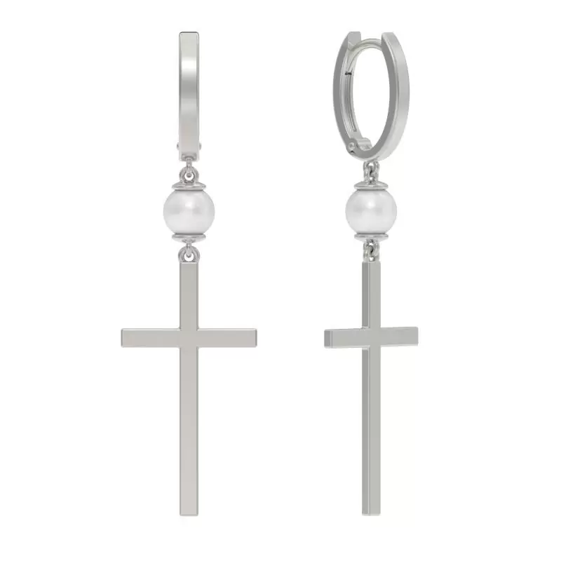 Серьги подвесные 1043382-01250-2S серебро Крест