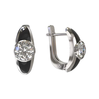 Серьги один камень 1032832-05210 серебро