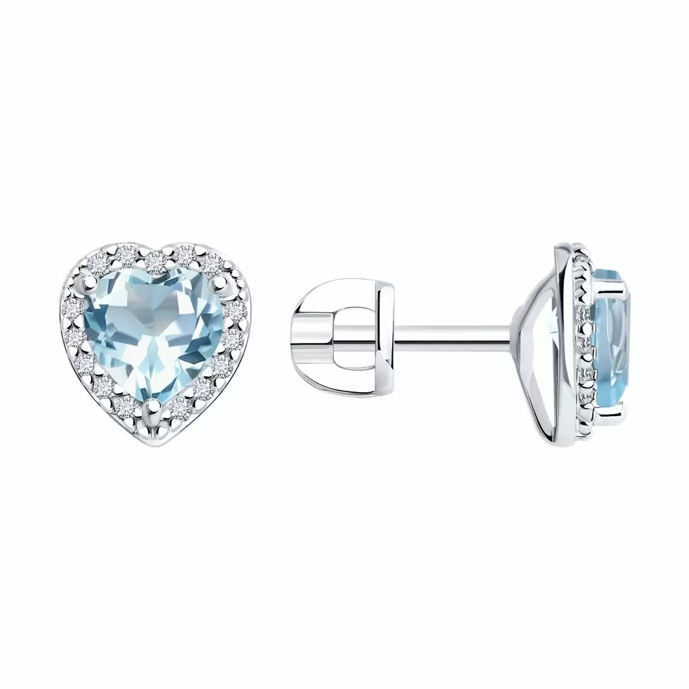 Серьги пусеты 92022956 серебро Сердце_0