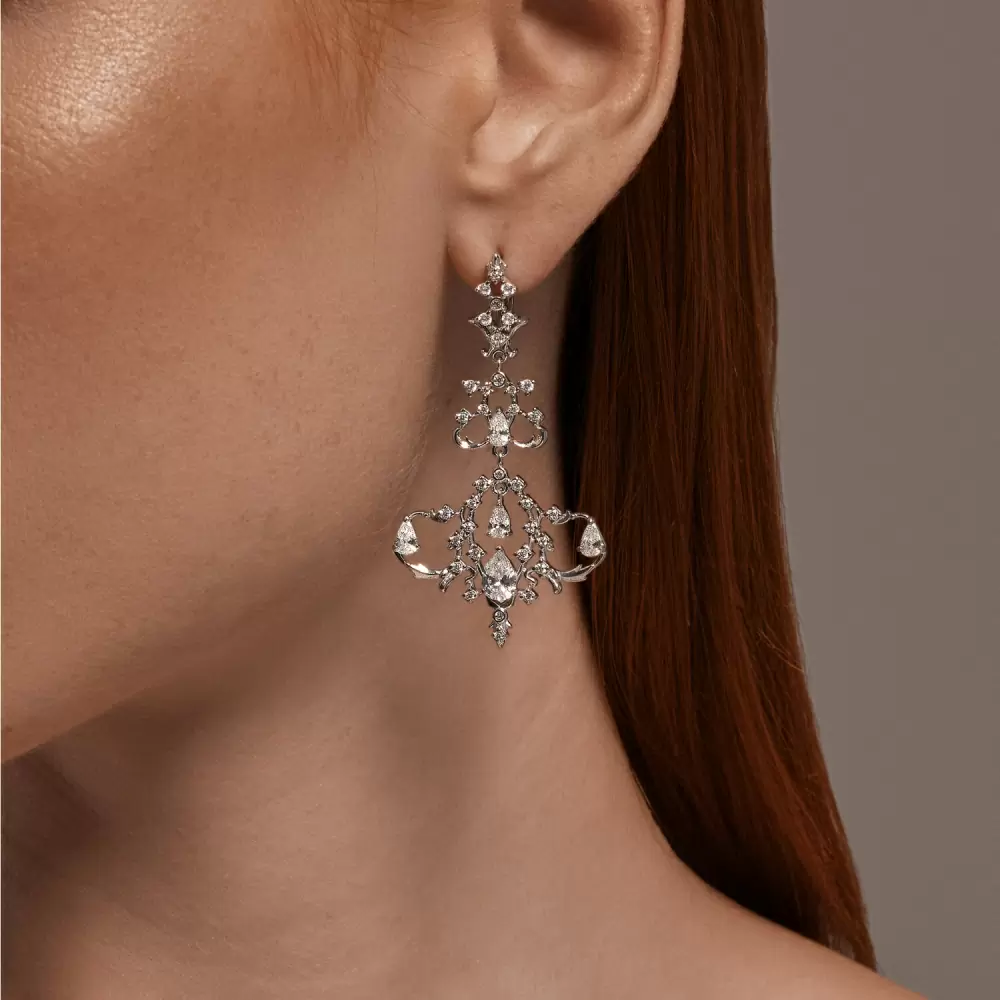 Серьги подвесные 94026668 серебро