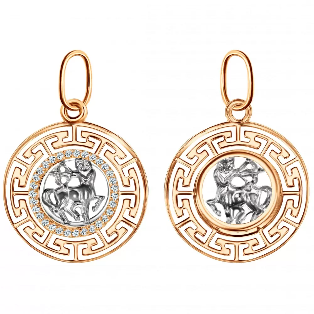 Подвеска знак зодиака КрСВП.стр.Ф золото Стрелец_0