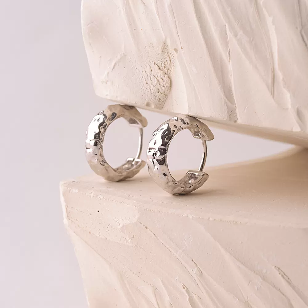 Серьги конго E6068-W серебро_4