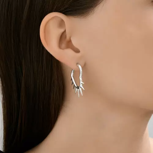 Серьги конго 94027094 серебро Сердце_1