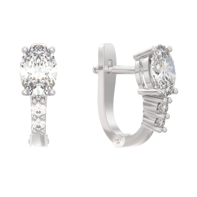 Серьги один камень 1046542-01110 серебро