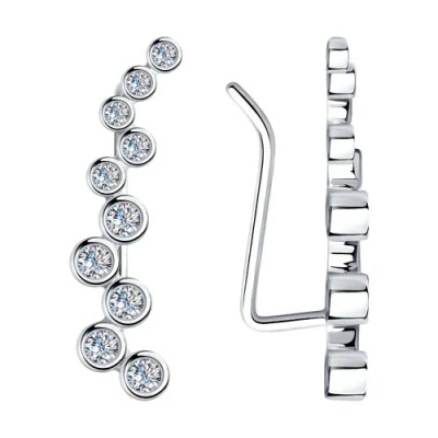 Серьги каффы 94024256 серебро