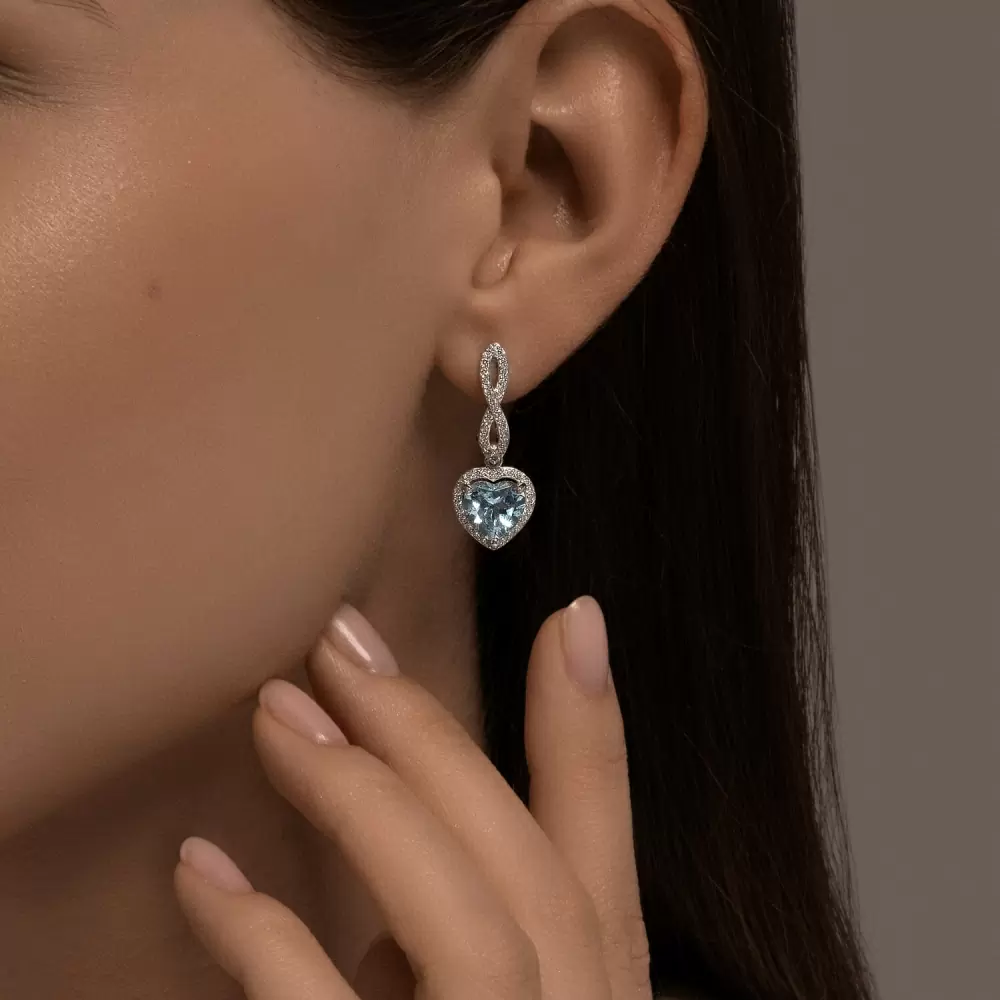 Серьги подвесные 728777-3 золото Сердце_1