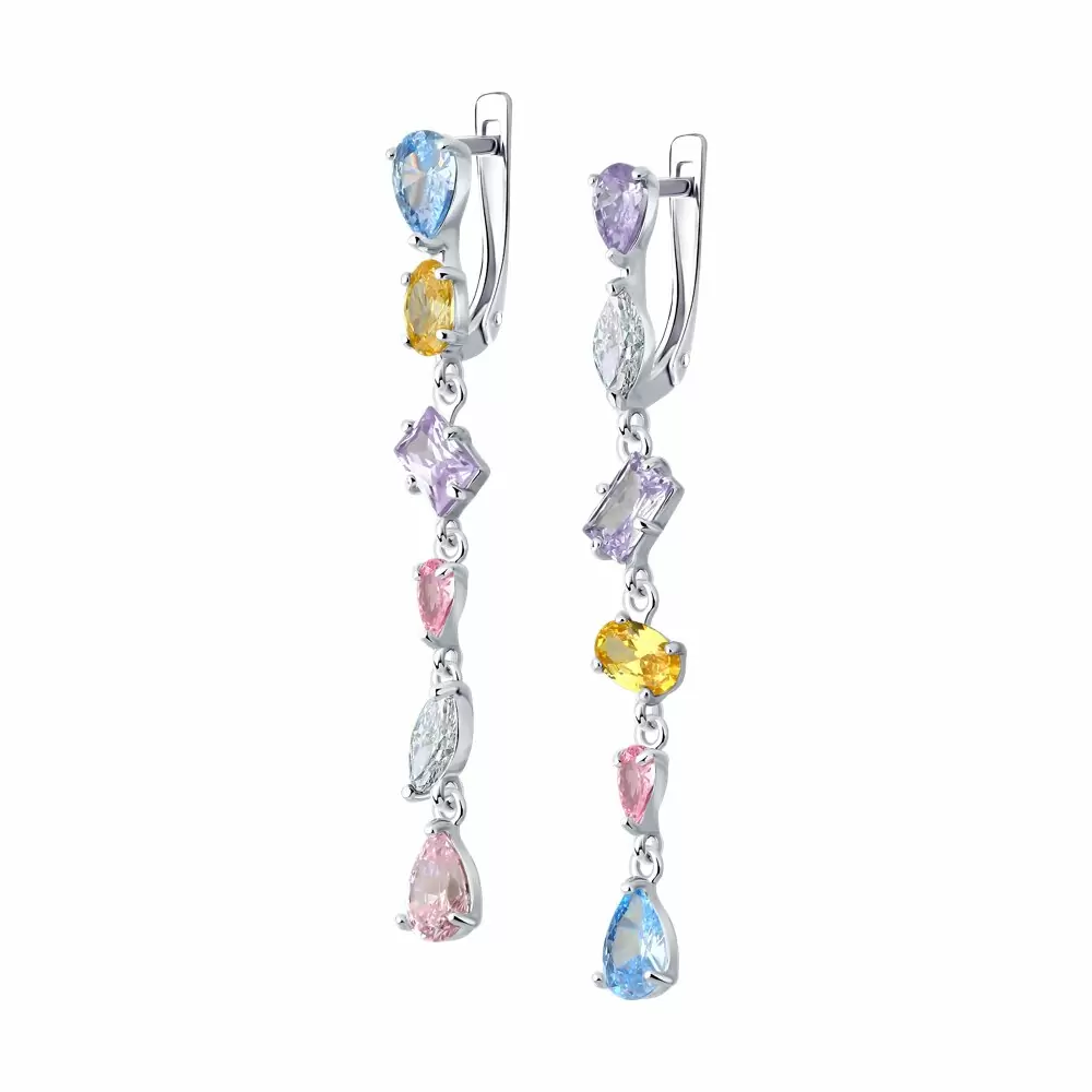 Серьги подвесные 94026619 серебро_0