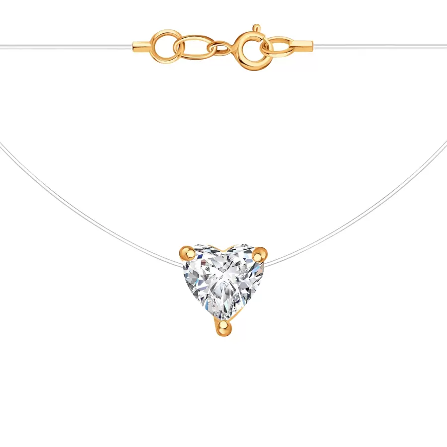 Подвеска на леске сердце Т10211636 золото Сердце