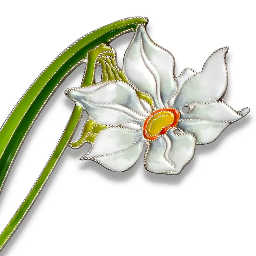 Брошь 41475 серебро нарцисс_1