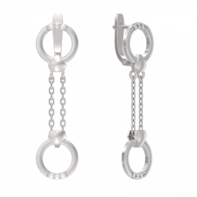 Серьги подвесные 1047072-01110 серебро