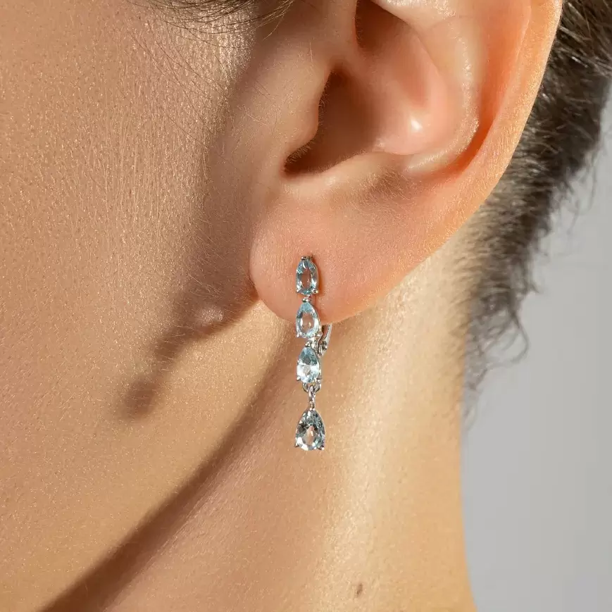 Серьги подвесные С-401рТг серебро Дорожка_1