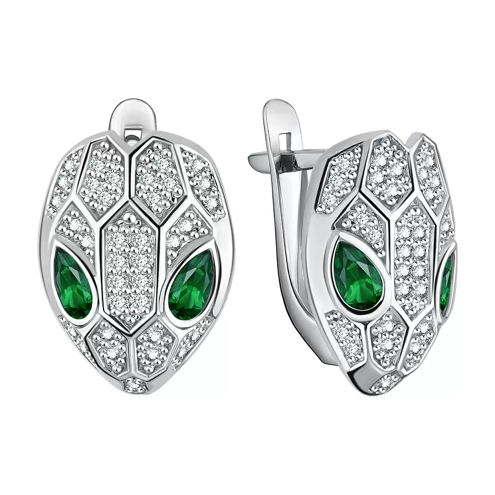 Серьги 10-72-0003-15734 серебро Булгари Змея